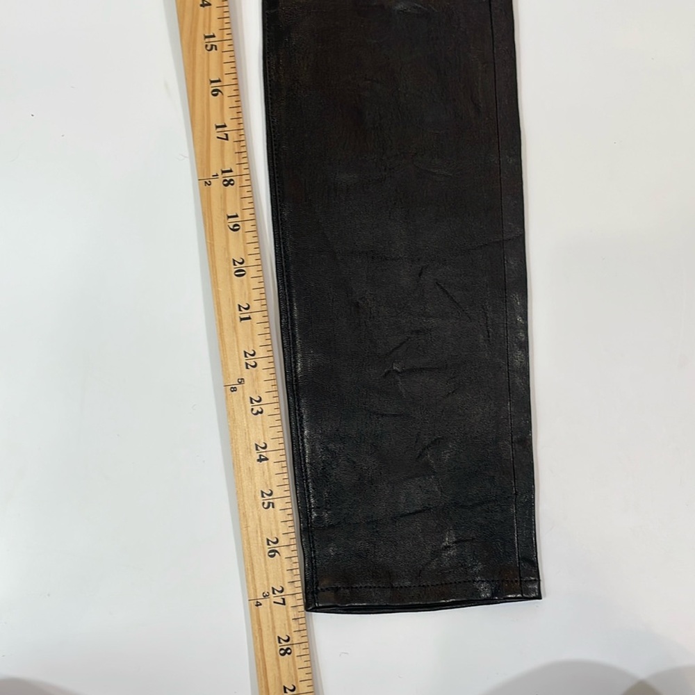 Frame 100% Leather Le Skinny de Jeanne Jeans Size 27 Black Luxury Jeans - Picture 8 of 14